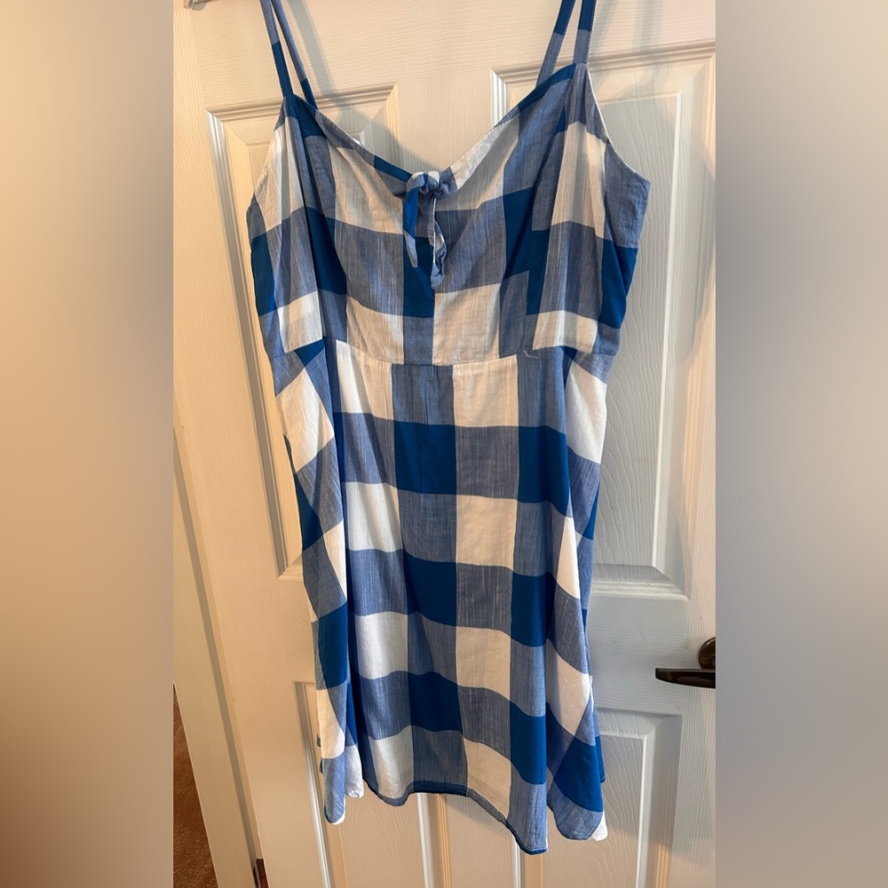 Old Navy checkered cami tie front dress - size XL tall